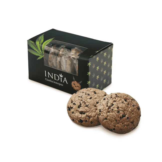 Box of Hemp Cookies 150 g presentation India Cosmetics x Active CBD